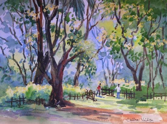 Painting by Chitra Vaidya - National Park, Borivali