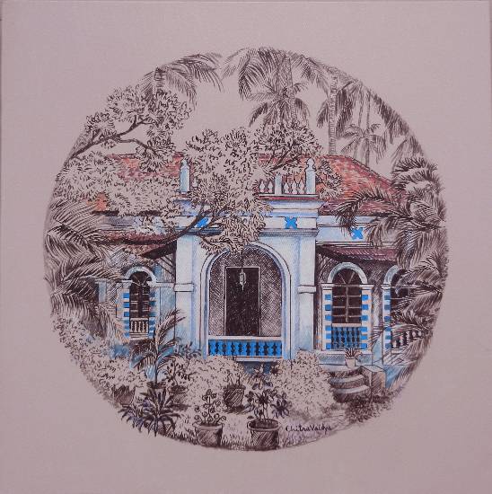 Paintings by Chitra Vaidya - Goan House - 4