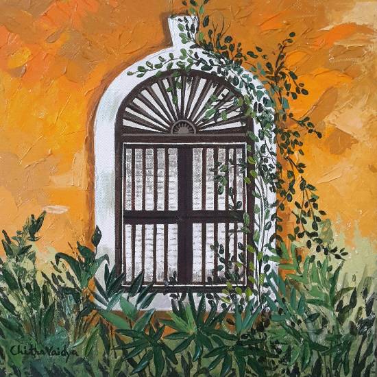 Painting by Chitra Vaidya - Goan Window - 2