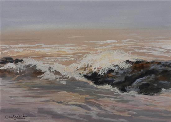 Painting by Chitra Vaidya - Sea at Harihareshwar - 1