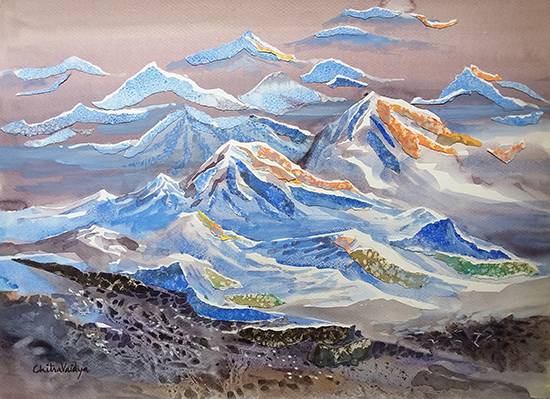 Painting by Chitra Vaidya - Call of the Himalayas - 3