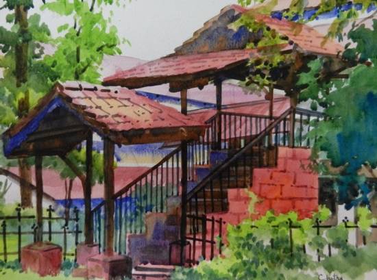 Painting by Chitra Vaidya - St Peter's School, Panchgani - I