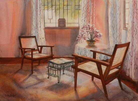 Painting by Chitra Vaidya - Almost Teatime