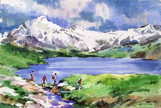Painting by Chitra Vaidya - Himachal XIX