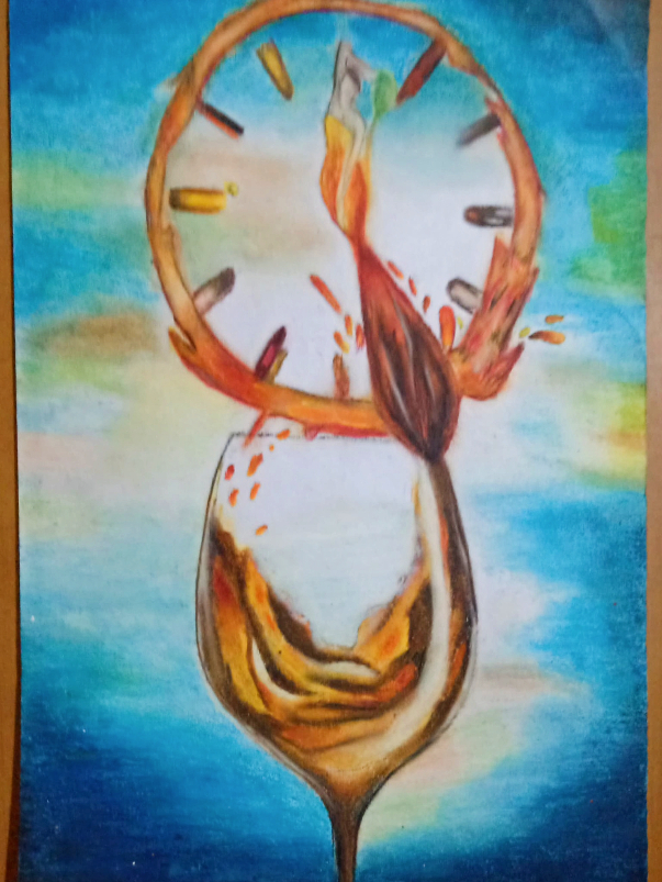 Painting by Tanvi Rangani - The wine glass