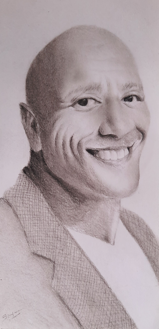 Painting by Shriraj Chavan - Dwyane Johnson