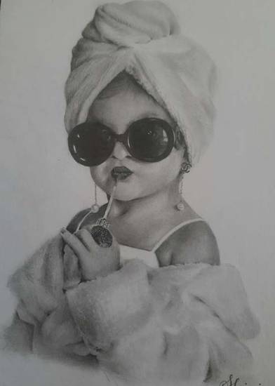 Painting by Shriraj Chavan - Little Diva