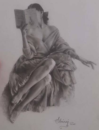 Painting by Shriraj Chavan - Lost in a Story