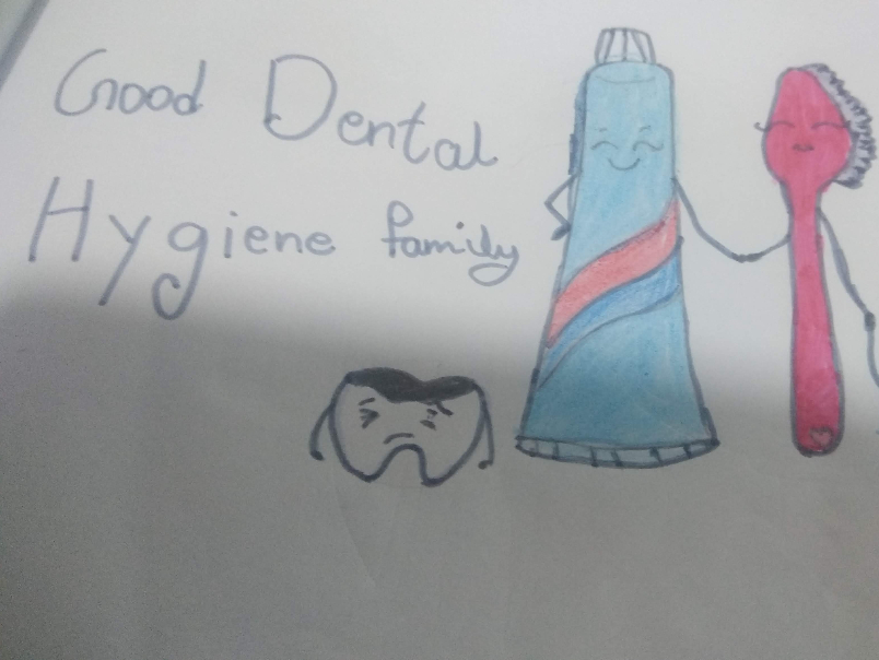 Painting by Darshini Balasubramani - Brush daily and stay Hygiene