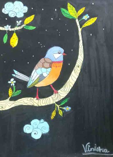 Painting by Vinisha Chaudhary - Beautiful Bird