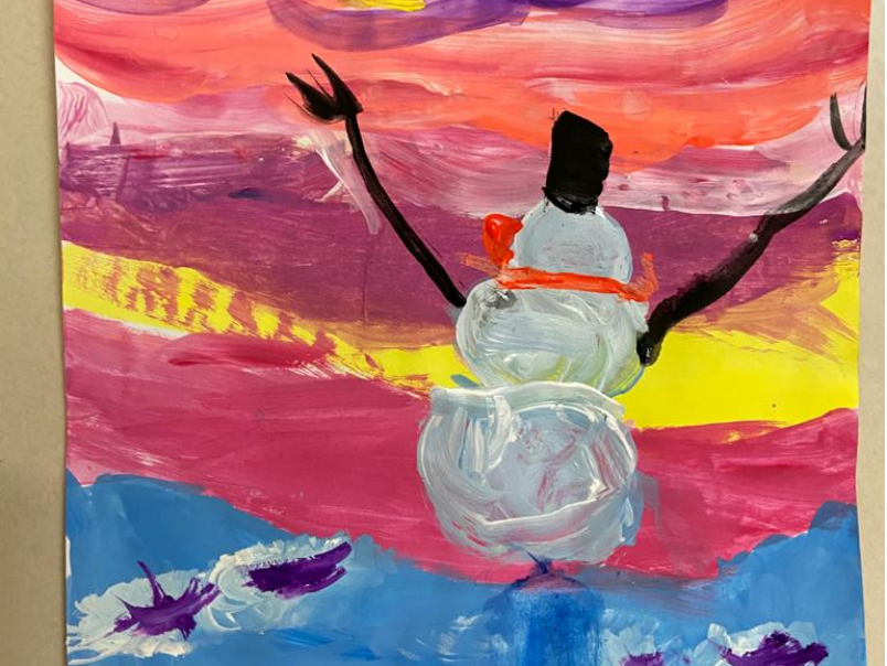 Artwork by Sahana Subramanyam - Snowman at Dawn