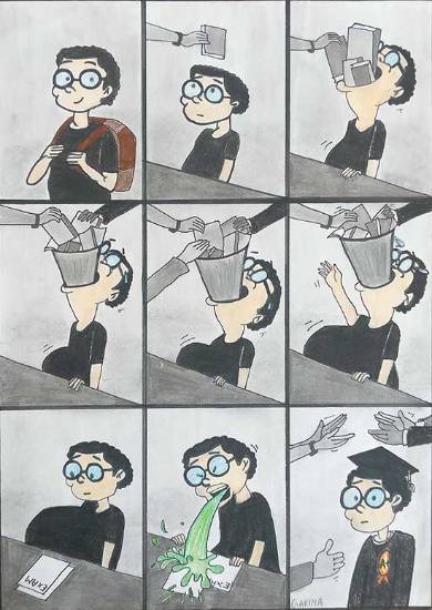 Painting by Garima Sangrai - Grades over Knowledge