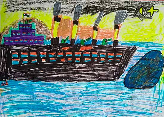 Painting by R. Aadhitya - Titanic Ship