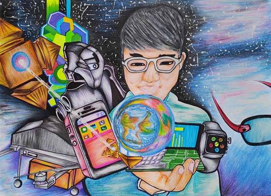 Painting by Harshita Narang - Technology