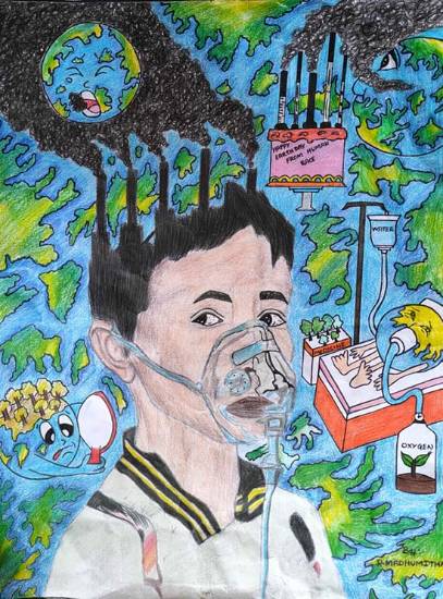 Painting by Madhumitha R - Save Earth