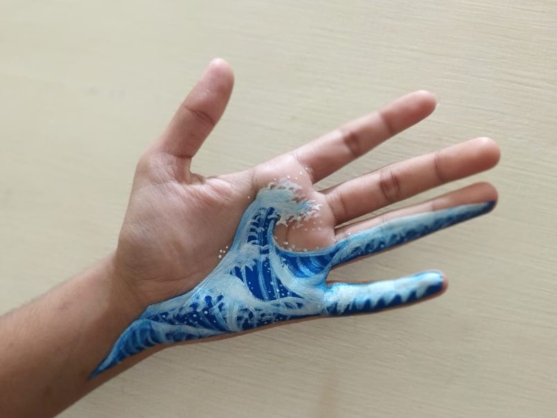 Painting by Tanisha Raghav - Riding on a Wave