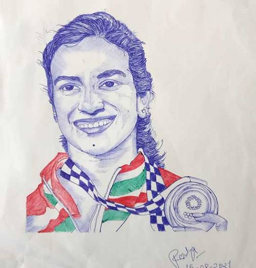 Painting by Rohan  Vaidya - P. V. Sindhu - India's Perception of Women