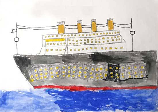 Painting by Aarav Mehta - Titanic Ship