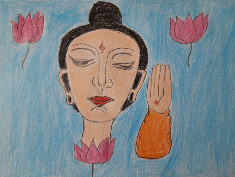 Painting by Ishaani Nair - Lord budha