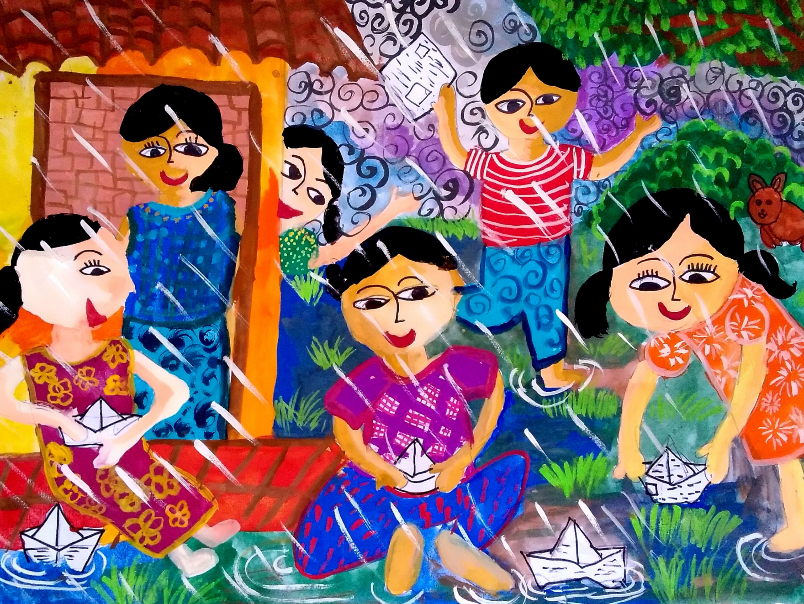 Painting by Thanumi De Silva - Paper Boats