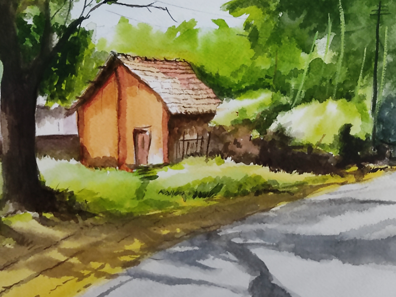 Painting by Souhardya Talukdar - Countryside