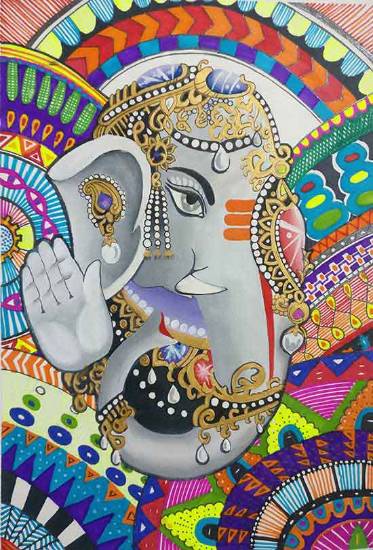Paintings by Aditya Bamishte - Lord Ganesha