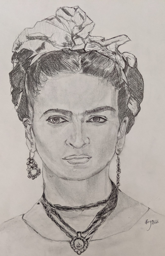Painting by Divya Bhagwat - Frida Kahlo