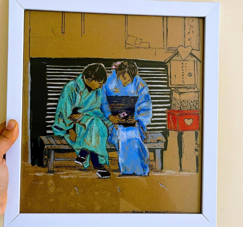 Painting by Divya Bhagwat - Red Box With Heart