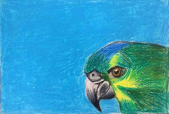 Painting by Yaalini P - 3d art of parrot