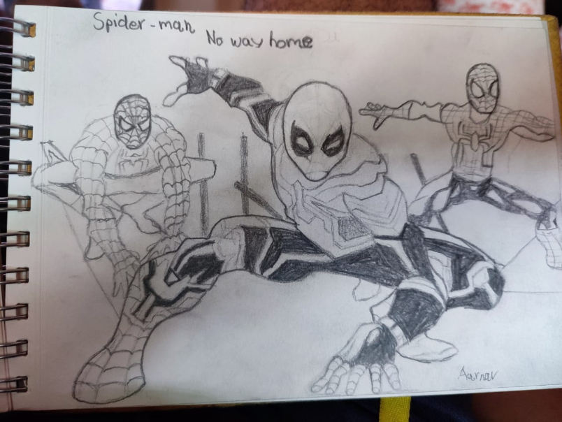 Painting by Aarnav Pillai - Spiderman no way home