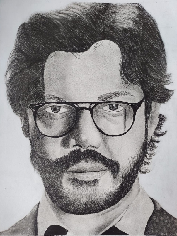 Painting by Shauryaditya Rotawan - Money Heist Professor