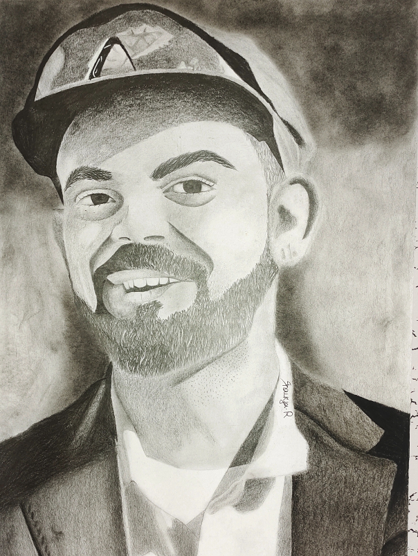 Painting by Shauryaditya Rotawan - Virat Kohli portrait