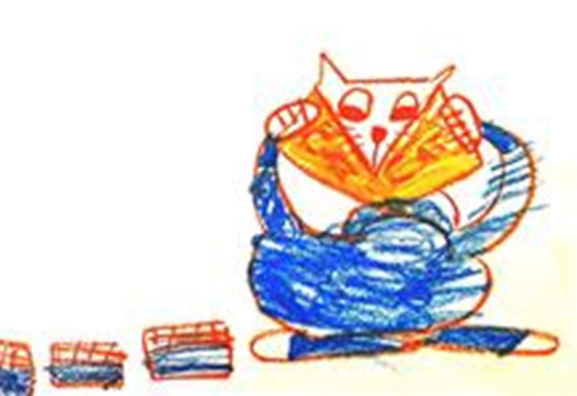 Painting by Ira Rajeshwaran - Bookworm Cat
