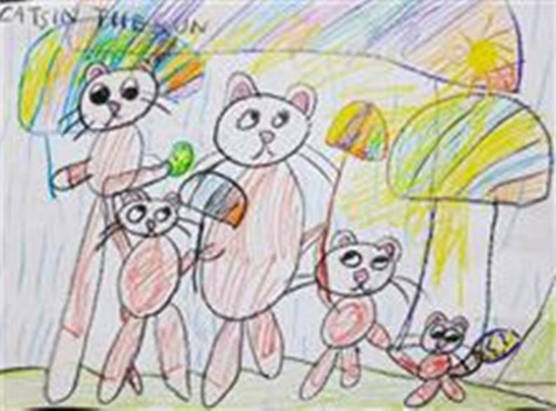 Painting by Ira Rajeshwaran - Cats in the Sun