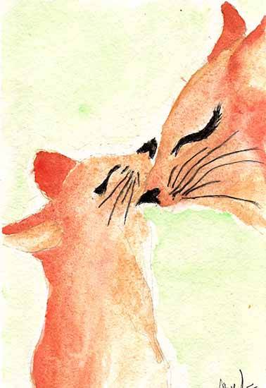 Painting by Ajayraja S - Affection of Fox