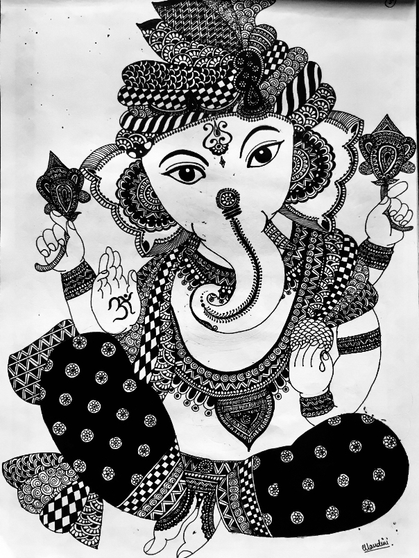 Paintings by Nandini Agarwal - Mandala art of lord ganesha