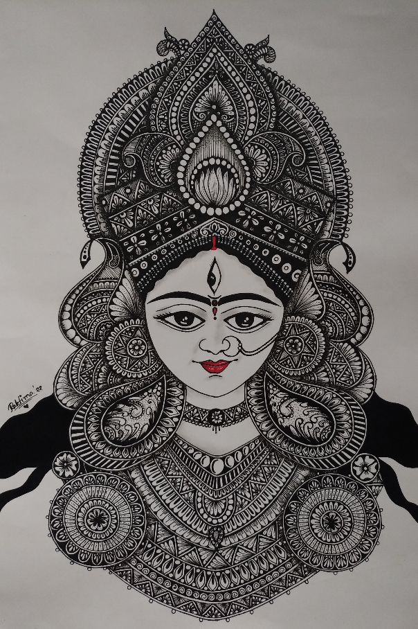 Painting by Raktima Sau - Maa Durga