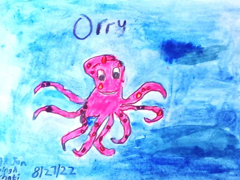 Painting by Arjun Singh khati - Orry the Octopus