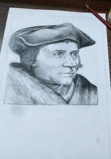 Painting by Divya Joseph - Portrait of St.Thomas Moore