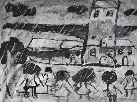 Paintings by Pahanma Liyanage - A Rainy Day