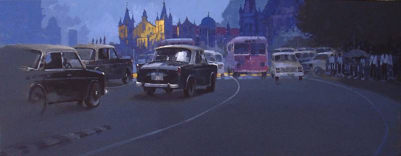 Painting by Anwar Husain - Mumbai XVIII