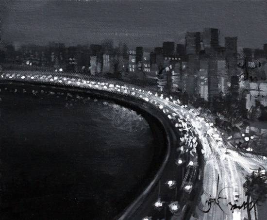 Painting by Anwar Husain - Mumbai Diary - 24