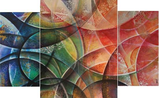 Painting by Anuj Malhotra - Echelons 1 (3 Panels)