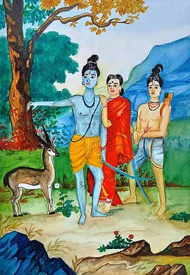 Painting by Parul Wagh - Exile of Lord Rama