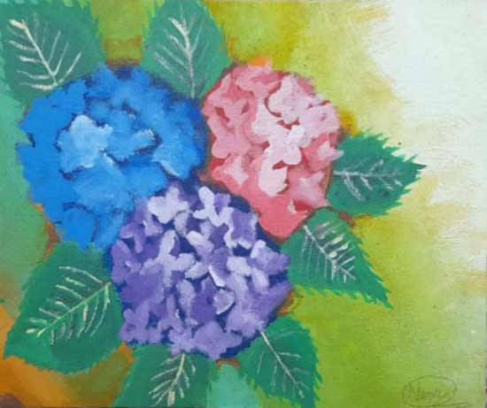 Painting by Neor Phukan - The Bouquet