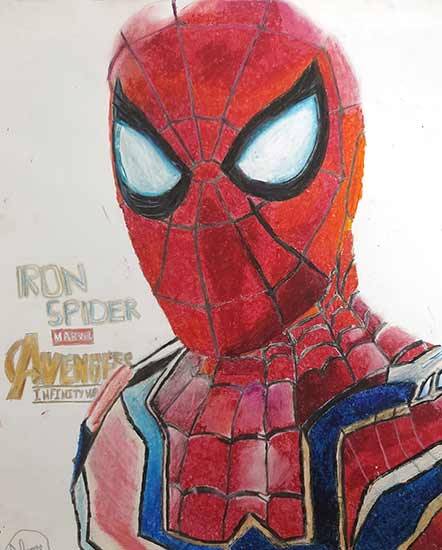 Painting by Neor Phukan - The Iron Spider