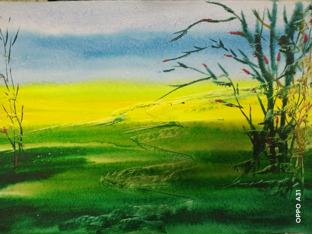 Painting by Sudipto Chakraborty - Landscape 4