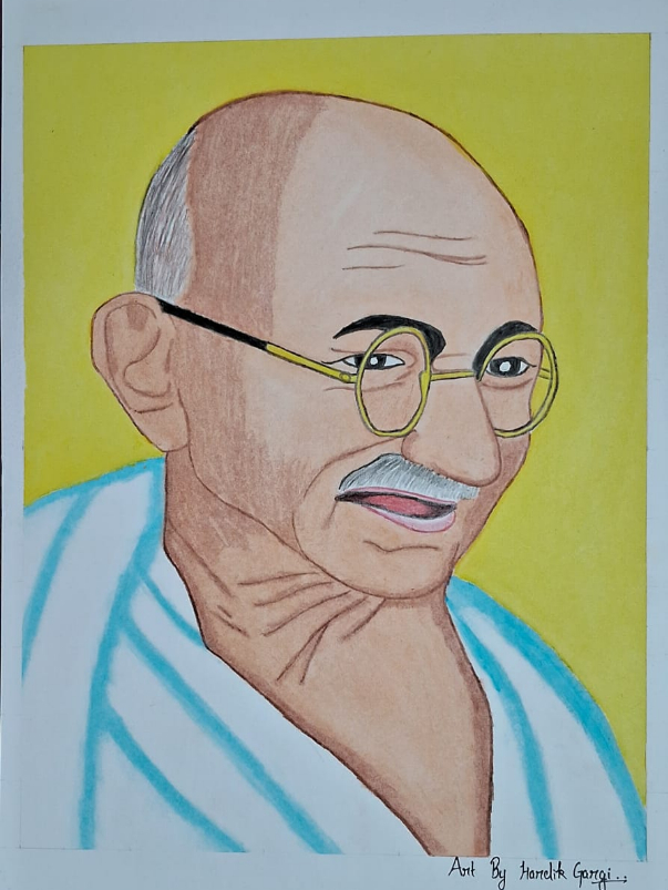 Painting by Hardik Gargi - MAHATMA CHANDHI JI