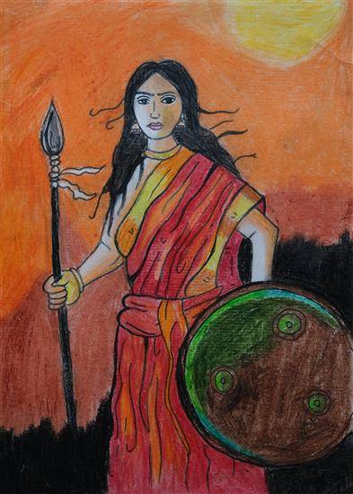 Painting by Yazhini G - Freedom Fighter