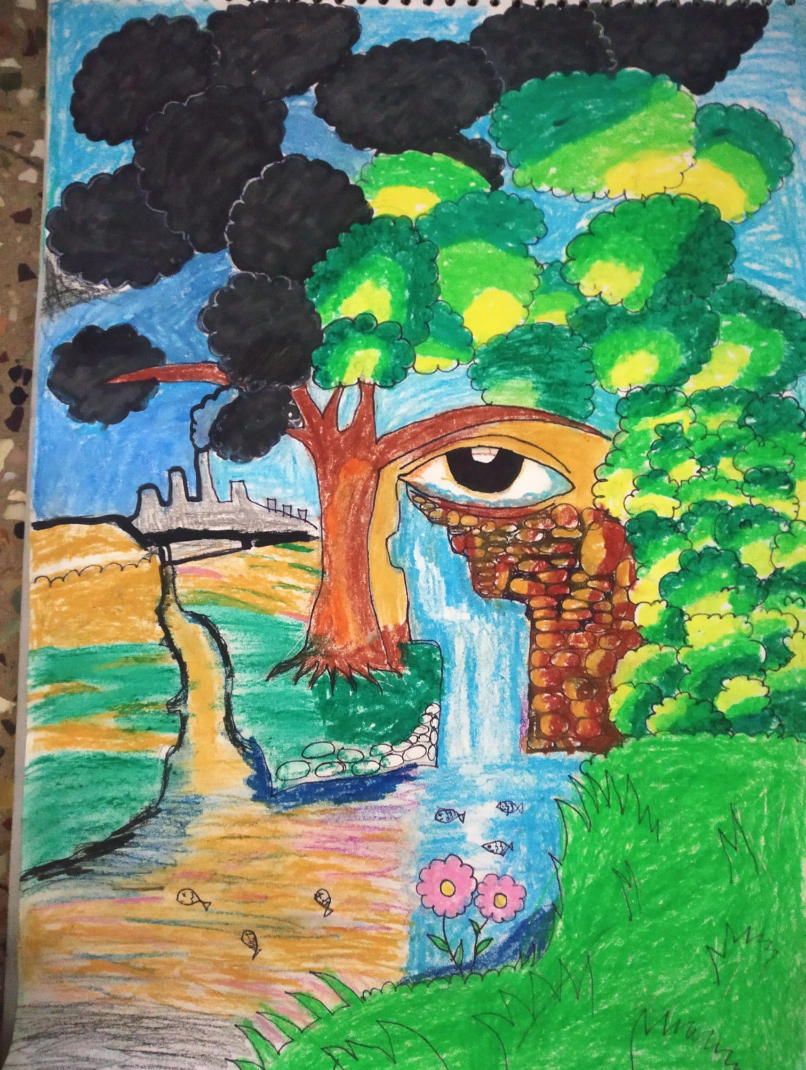 Painting by Yazhini G - Save Environment